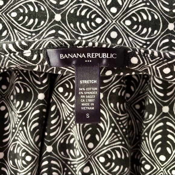 BANANA REPUBLIC Black White Geometric Leaf Halter - Picture 3 of 7